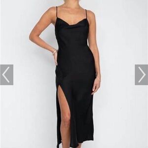 RESA Madison Slip Black Midi Dress